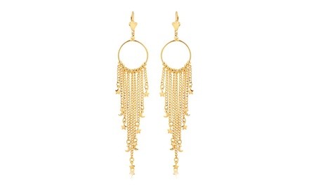 18K Gold Plated Lunar Chandelier Earrings by Sevil