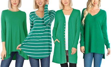 Haute Edition Women's St. Patrick's Day Tops. Plus Sizes Available.