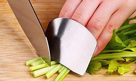 Stainless Steel Finger Protector for Cutting, Chopping, and Dicing (1-, 2-, or 3-Pack)