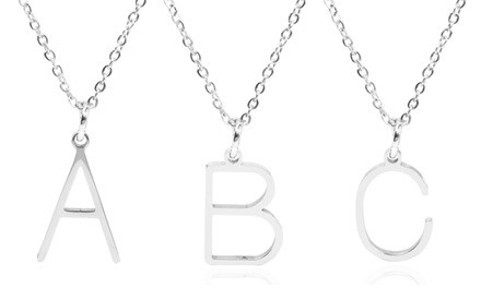 Initial Cutout Necklace in Stainless Steel by Pink Box