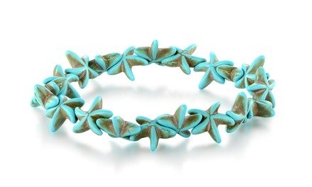 Handmade Reconstituted Turquoise Starfish Bracelet