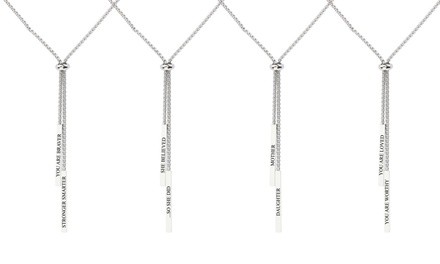 Pink Box Inspirational Lariat Necklace