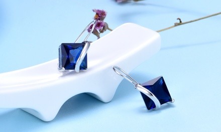 Sterling Silver Sapphire Drop Earrings by DreamGem