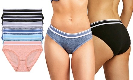 Women's Cotton Bikini Panty with Wide Waistband (6-Pack)