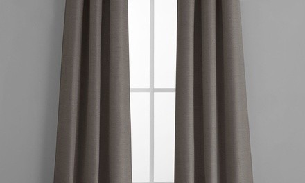 Tribeca Home Raw Faux Silk Grommet Window Panel Pair