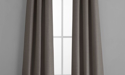 Tribeca Home Raw Faux Silk Grommet Window Panel Pair