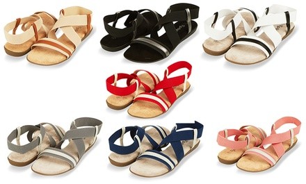 Women's Sandals with Elastic Ankle Strap