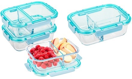 Borosilicate Oven-Safe Glass Containers with Leak-Proof Lids (2- or 3-Pack)