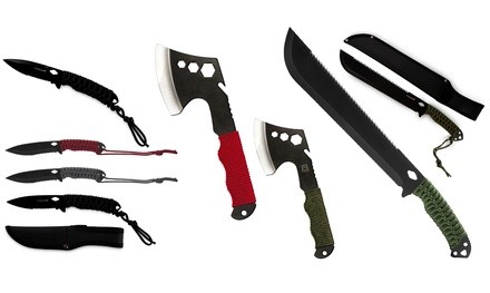 Avalanche Camping Multi Tool Blades - Machete, Axe, or Knife with Paracord Handles