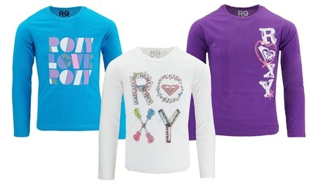 Roxy Girls' Graphic Logo Long-Sleeve T-Shirt