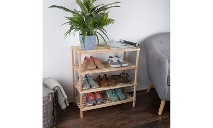 Lavish Home 2-, 3-, or 4-Tier Wood Shoe Rack