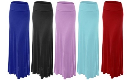 Made by Johnny Womens Fold-Over Maxi Skirt