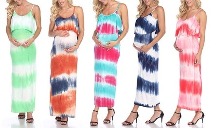 White Mark Maternity Malea Tie-Dye Maxi Dresses