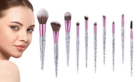 Glitter Makeup Brush Set (10-Piece)