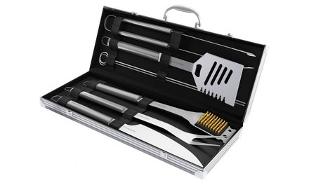 Home-Complete BBQ Grill Tool Set with Aluminum Case (8- or 16-Piece)