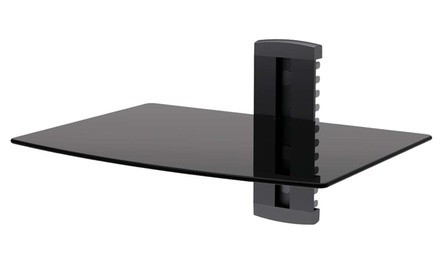 Floating Glass Shelf Wall Mount Cable Box Component Dvr Dvd Bracket