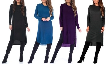 Women's Knee Length Hacci Tunic. Plus Sizes Available.