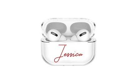 Customizable Full-Protective Clear Case Cover for AirPods Pro by Pink Box (LED Visible)