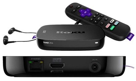 Roku Ultra 4K Streaming Media Player with JBL Headphones and Voice Remote