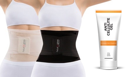 Workout Waist Trainer for Women with Anti-Cellulite Gel (4 Oz.)