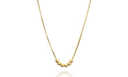 Gold Plated 925 Sterling Silver 6-Beaded Necklace
