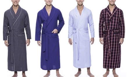 Twin Boat Men's Premium Woven Cotton Robe