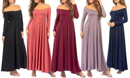 Women's Off-Shoulder Summer Maxi Dress