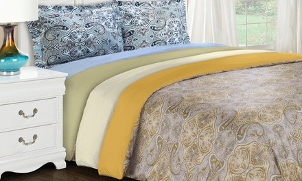 Superior MF1800 Series Brushed Microfiber Wrinkle-Resistant Paisley Duvet Cover Set