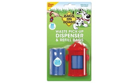 Bags on Board Fire Hydrant Dispenser and Waste Bag Set (30-Count)