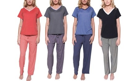 Women's Super-Soft Pajama Set. Plus Sizes Available (4-Piece) 