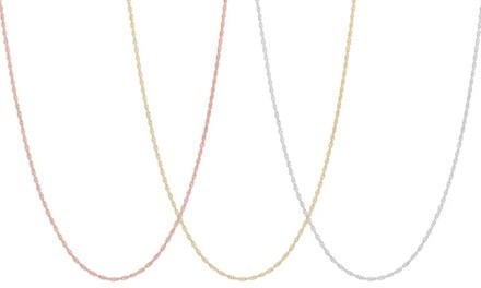 14K Gold 1.0MM Thin Rope Chain Necklace by MORICCI