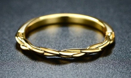 18K Yellow Gold Plated Delicate Twig Ring by Sevil