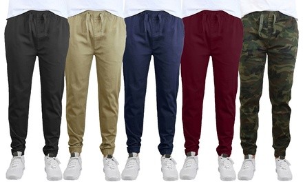 3-Pack Galaxy By Harvic Men's Slim-Fit Stretch Twill Joggers (S-2XL)