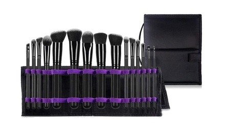 Alayna Professional Makeup Brush Set with Organizer Pouch (16-Piece)