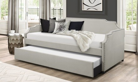 Ally Modern and Contemporary Fabric-Upholstered Daybed with Trundle