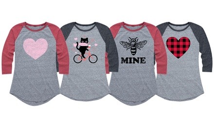 Instant Message Women's Hearts and Love Raglan T-Shirt