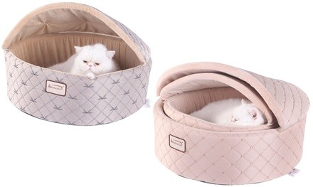 AMK Cuddle Cave Pet Bed With Detachable and Collapsible Zipper Top