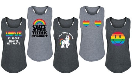 Women's LGBT Rainbow Pride Tanks. Plus Sizes Available.