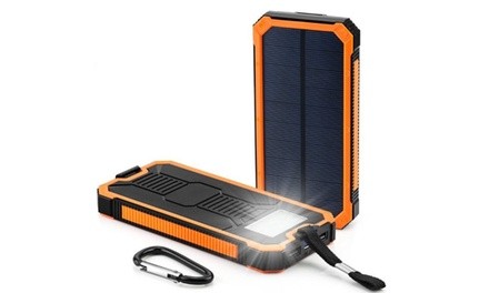 Waterproof 900000mAh Portable Solar Charger Dual USB Battery Power Bank Orange