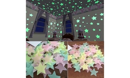 100pcs Wall Stickers Decal Glow Home Decor Stars Luminous Wall Stickers Decal