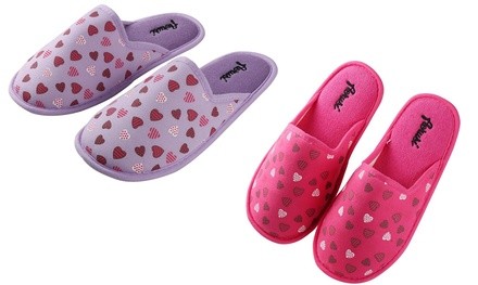 Women's Heart Print Memory Foam Slippers