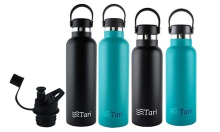 Tari Insulated Leakproof Water Bottle with Handle Lid (18 or 25 Oz.)