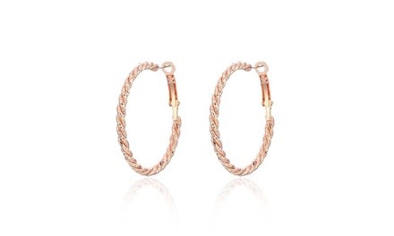 Women Punk Big Round Circle Hoop Earrings Rose Gold Silver Colors Hoop Earring