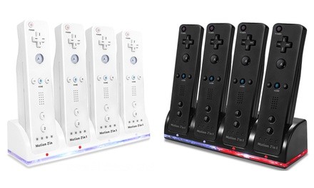 Quad Charging Station for Wii Remotes with 2800mAh Battery Packs
