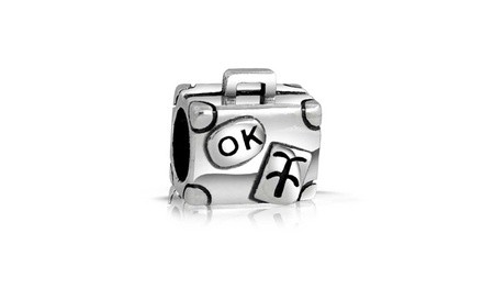 Bling Jewelry Sterling Silver Travelers Luggage Charm Bead