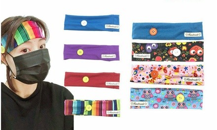 Headbands with Buttons Holder for Nurses,Doctors and Everyone Soft 3-Pack