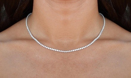 Adjustable Tennis Necklace Made with Swarovski Elements by Elements of Love