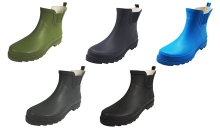 Norty Women's Ankle-Height Waterproof Winter Spring Garden Rain Boots