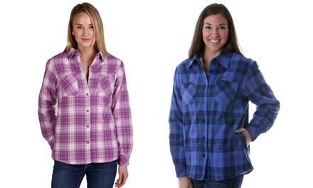 Women's Sherpa-Lined Flannel Shirt Jacket