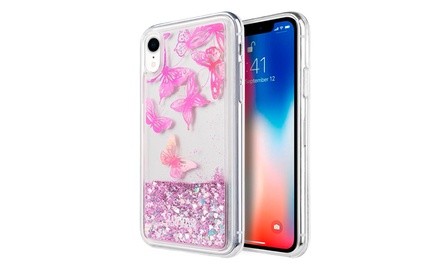 Iphone XR Premium Waterfall Series Fusion Liquid Sparkling Quickstand